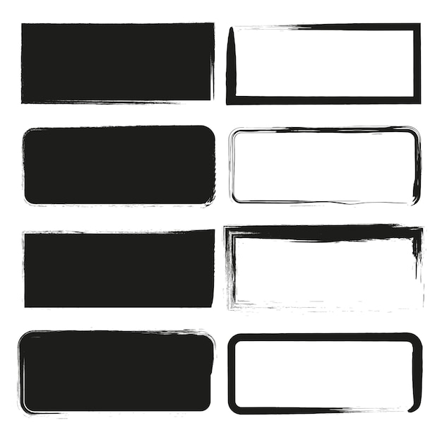 Vector brush rectangles edge frame decorative border vector illustration stock image