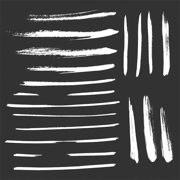 Brush Set Strokes Grunge Effect