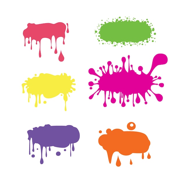 Vettore brush splatter set collection vector illustration