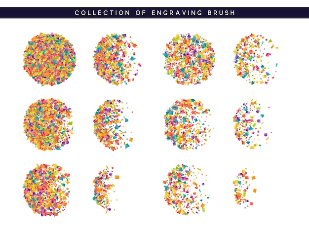 Brush stipple colored confetti pattern for design.