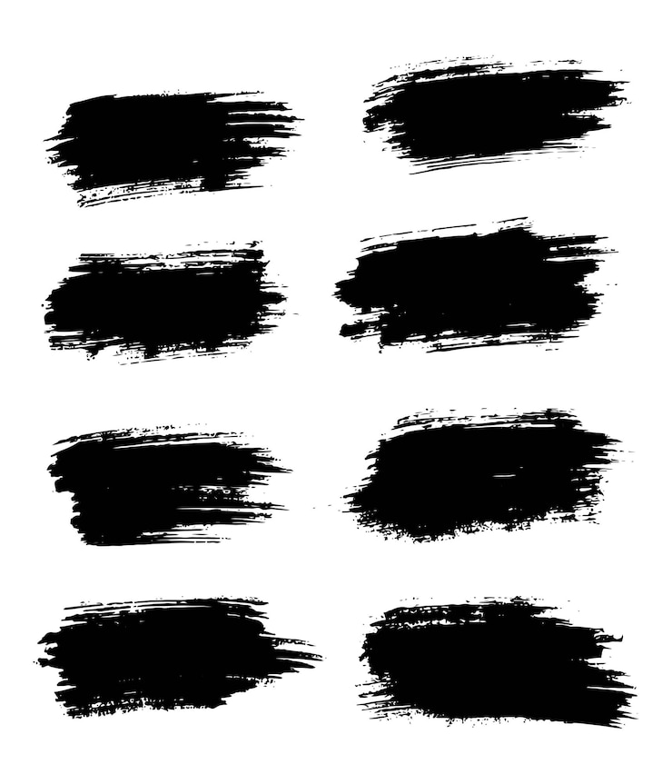 Vector brush stroke background set