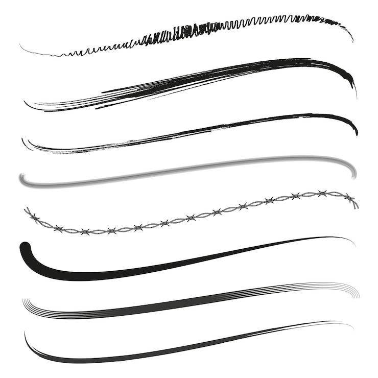 Vector brush stroke collection varied line styles artistic vector set