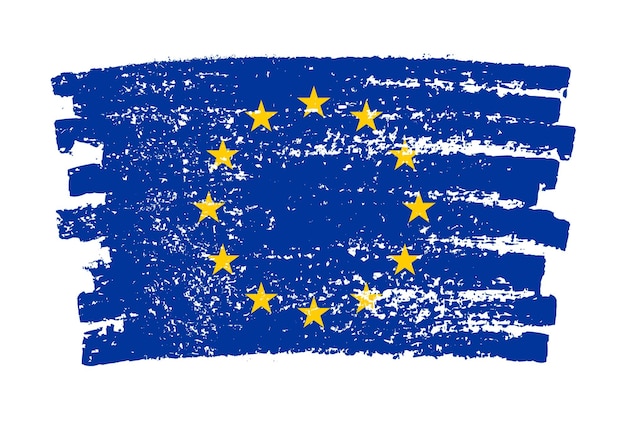 Brush stroke european union flag