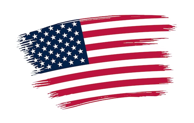 Vector brush stroke flag of united states