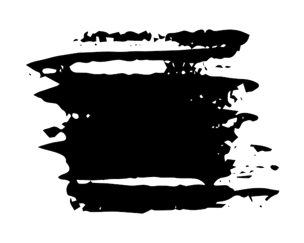 Вектор Мазок кистью ручная роспись черными чернилами, изолированные на белом фоне. векторная иллюстрация