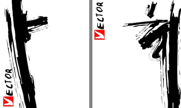 brush stroke Japanese style vector Black ink brush stroke on white background Vector illustration