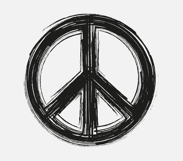 Vector brush stroke peace symbol