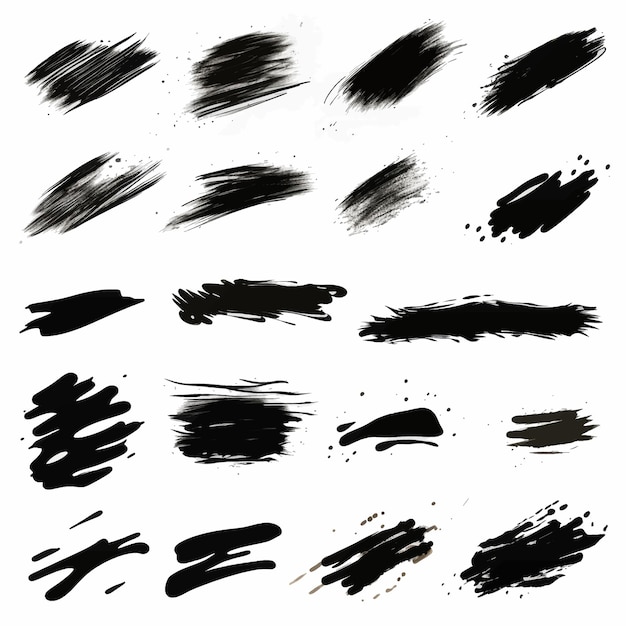 Brush stroke set Vector paintbrush Boxes textures backgrounds for text