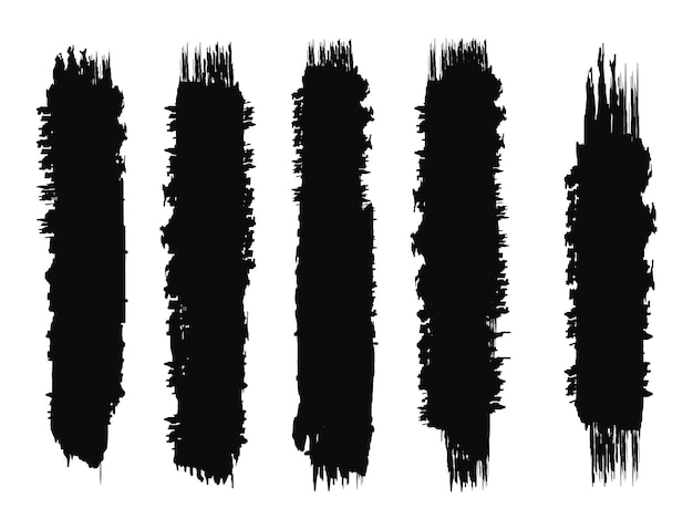 Vector brush stroke set