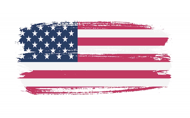 Vector brush stroke usa flag