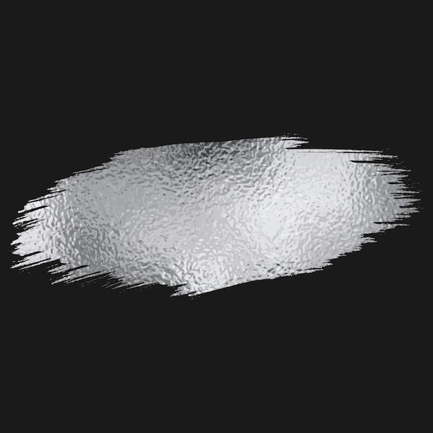 Shiny silver metallic paint brush strokes