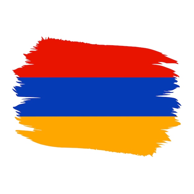 Vector a brush strokes of an armenia flag with a red and blue colors