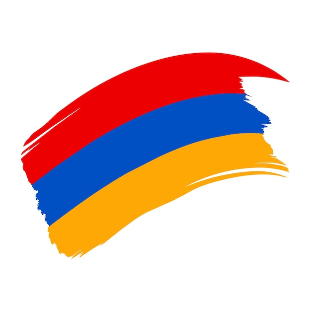 A brush strokes of an armenia flag with a red and blue colors