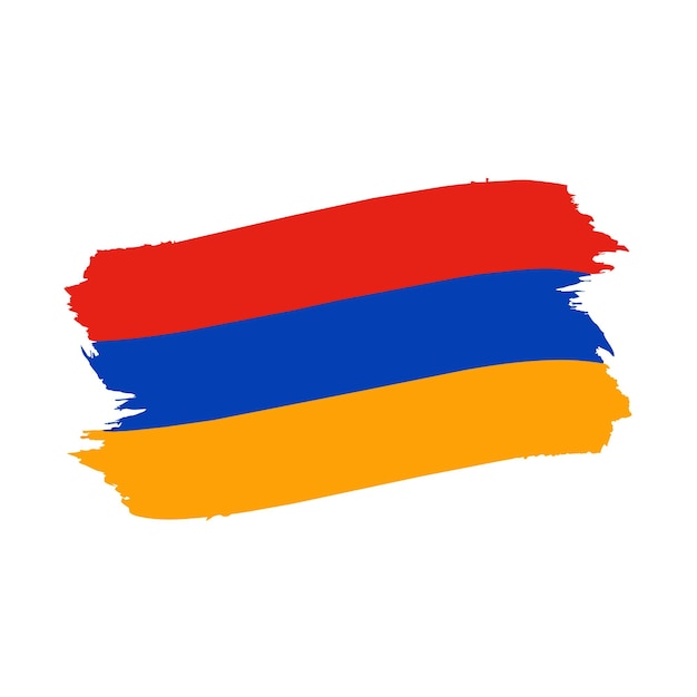 Vector a brush strokes of an armenia flag with a red and blue colors