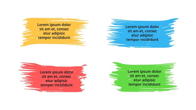 브러시 스트로크 배너 인포 그래픽 슬라이드 템플릿 프레젠테이션