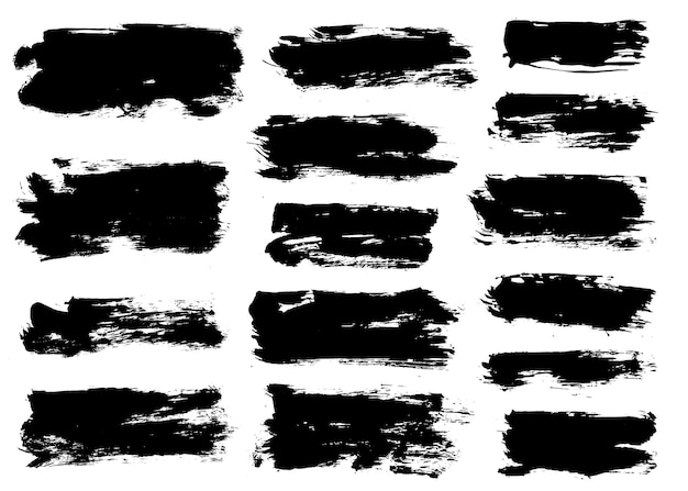 Brush strokes bundle Vector paintbrush set Painted lines and rectangles Grunge design elements Dirty distress texture