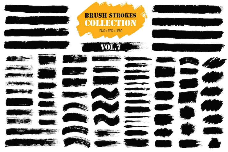 Vector brush strokes collection