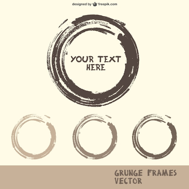 Vector brush strokes grunge frames in grey tones