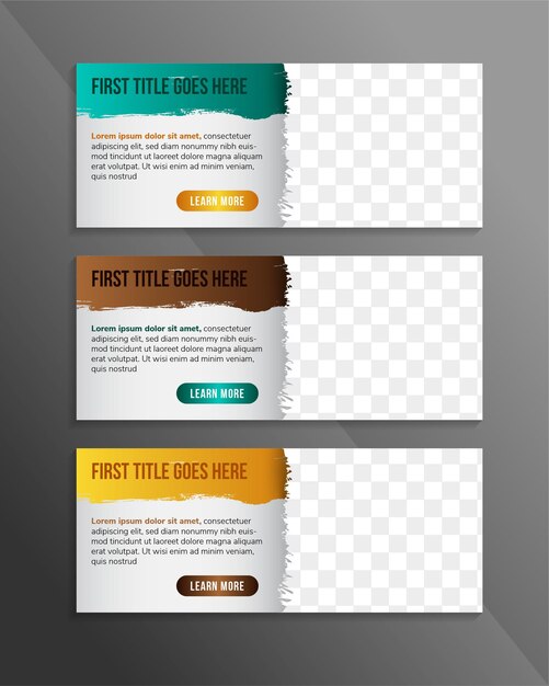 Vector brush strokes infographics options banner element vector illustration with space for photo