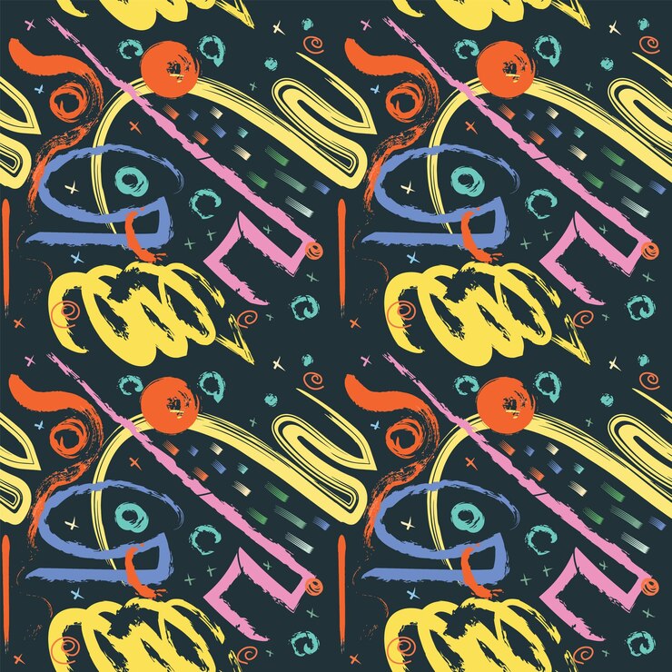 Vector brush strokes seamless pattern