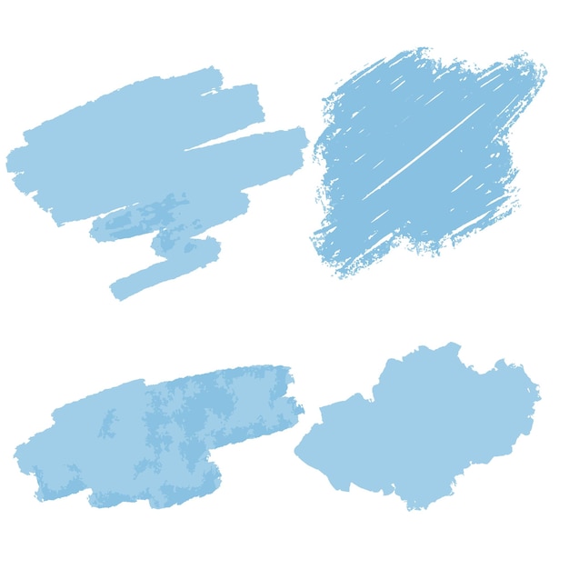 Brush strokes set Watercolor blue spots