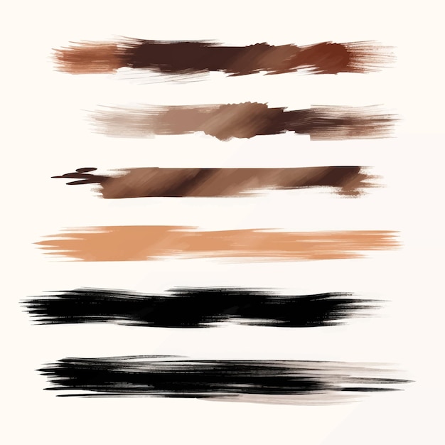 Brush strokes text boxes vector paintbrush set watercolor style grunge design elements