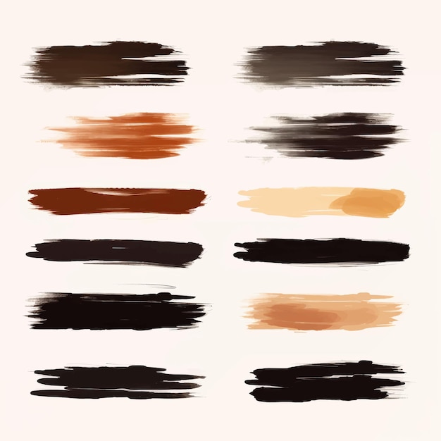 Vector brush strokes text boxes vector paintbrush set watercolor style grunge design elements