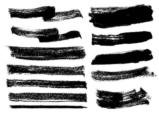 Brush strokes vector rectangular painted objects