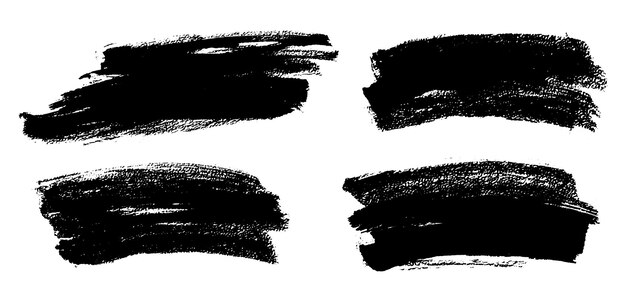 Vector brush strokes vector rectangular painted objects