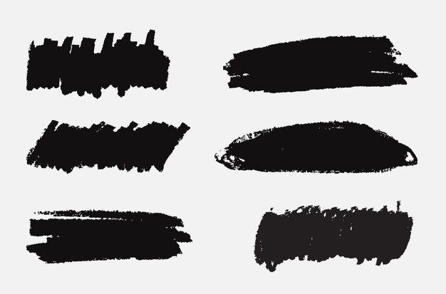 brush thick line of stroke bundles vector brush set text box frames and grunge patchessplatters design elements