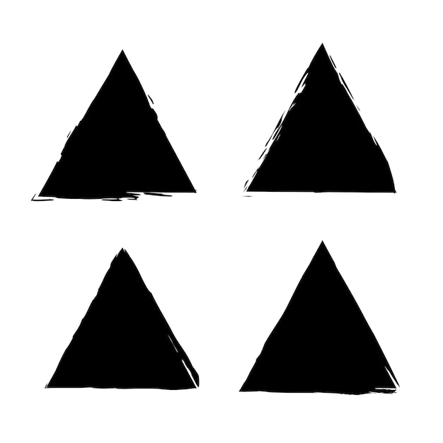 Brush triangles. Scrub triangular shapes. Hand drawn triangles. Vector illustration. EPS 10.