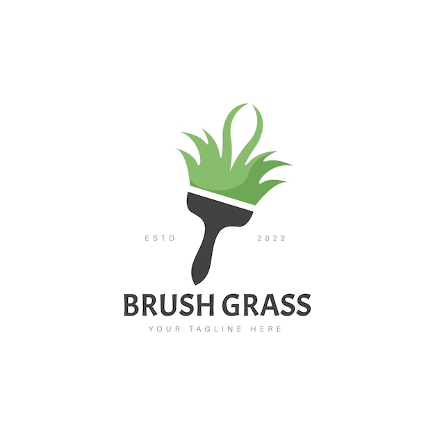 Кисть с изображением иконки логотипа травы