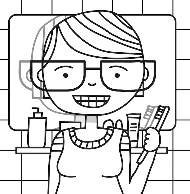 Brush your teeth vector illustration