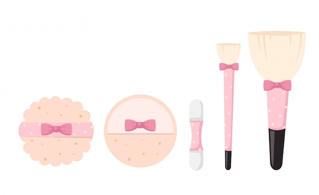 Vector brushes for makeup isolated illustration