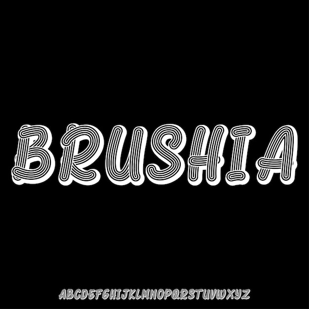 BRUSHIA grunge brush handwrite alphabet set vector