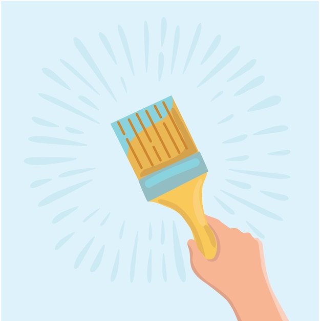 Vector brushing hand