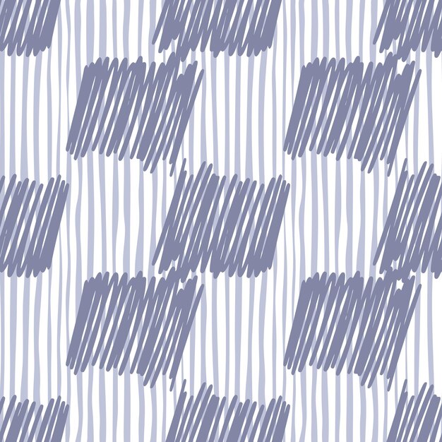 Brushstrokes and thin stripes seamless pattern cross hatching endless background grunge backdrop