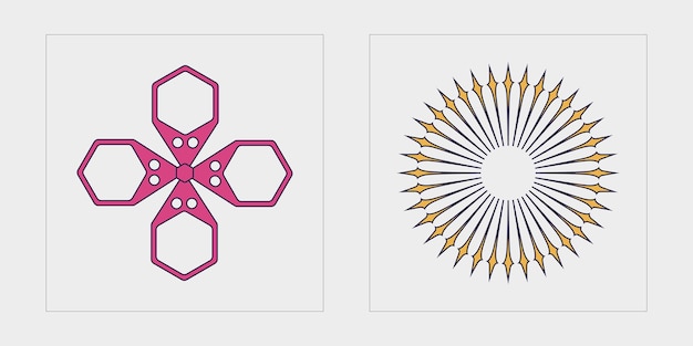 Vettore brutalismo forme brutalismo forme di stelle e fiori elementi cyberpunk