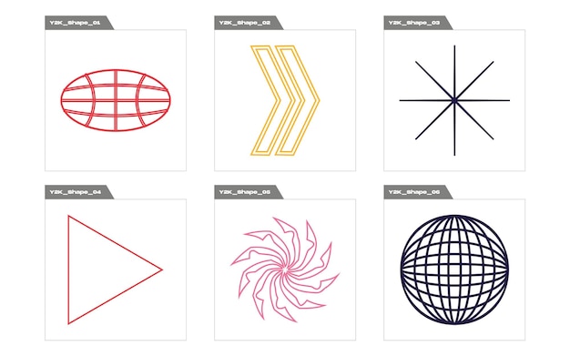 Brutalism shapes Brutalism star and flower shapes Modern abstract forms