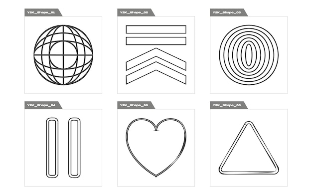 Brutalism shapes Trendy geometric postmodern figures Elements for graphic decoration