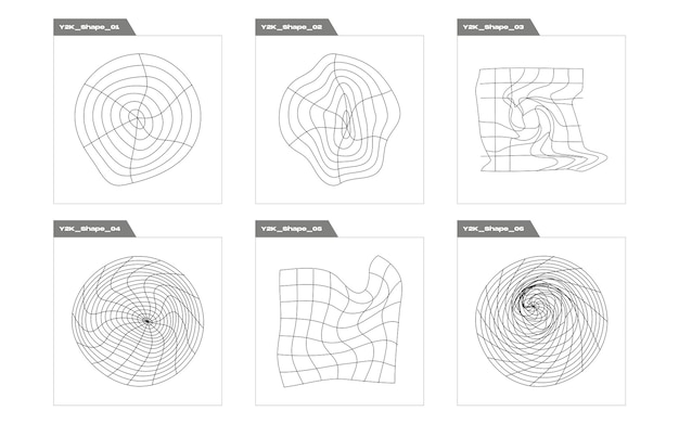 Vector brutalisme vormt buitengewone grafische elementen voor grafische decoratie