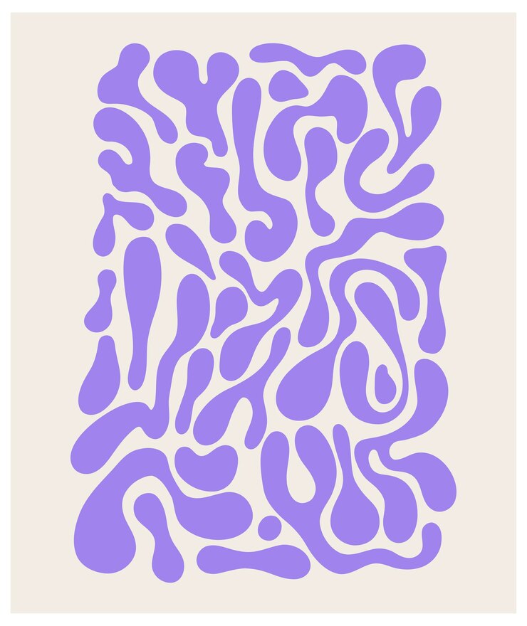 Vector brutalist abstract violet y2k poster and grids brutal contemporary figure star oval spiral flower and other primitive elements swiss design aesthetic bauhaus memphis design