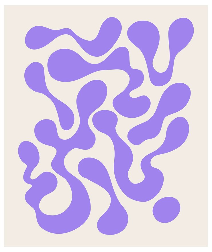 Vector brutalist abstract violet y2k poster and grids brutal contemporary figure star oval spiral flower and other primitive elements swiss design aesthetic bauhaus memphis design