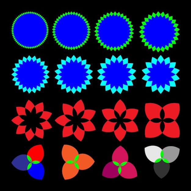 Brutalistische abstracte geometrische vormen Brutale hedendaagse figuur spiraalvormige bloem Vrij vector bloem icoon