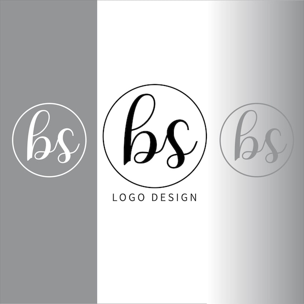 bs initial letter logo design