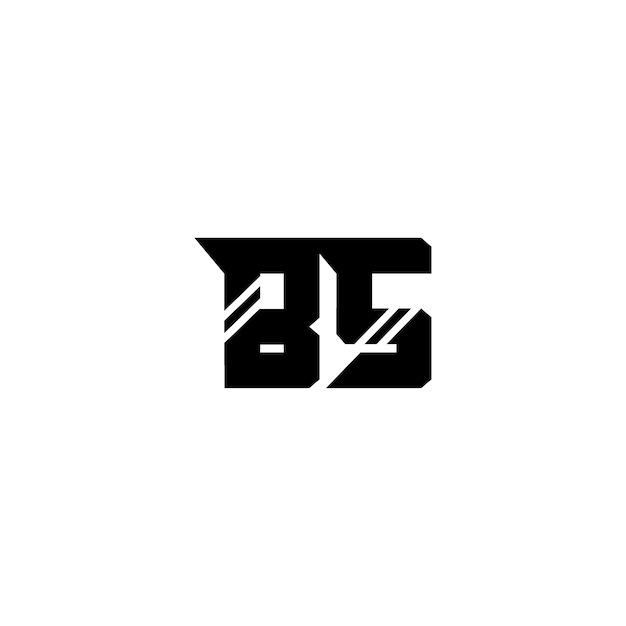 Vector bs monogram logo design letter tekst naam symbool monochroom logo alfabet karakter eenvoudig logo