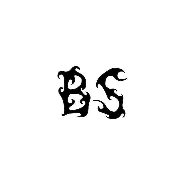 ベクトル bsモノグラムロゴ デザイン文字 テキスト名 シンボル モノクロロゴタイプ アルファベット文字 シンプルロゴ