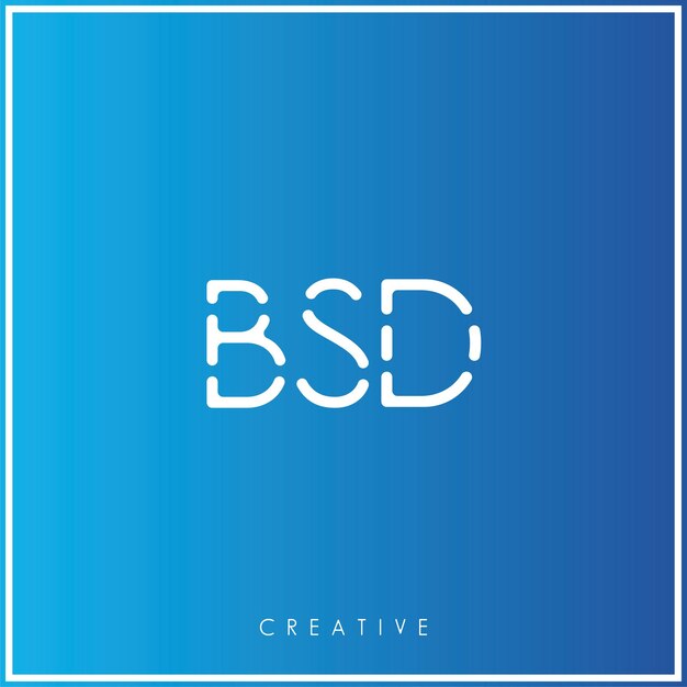 Bsd creative vector latter дизайн логотипа minimal latter logo премиум векторная иллюстрация монограмма