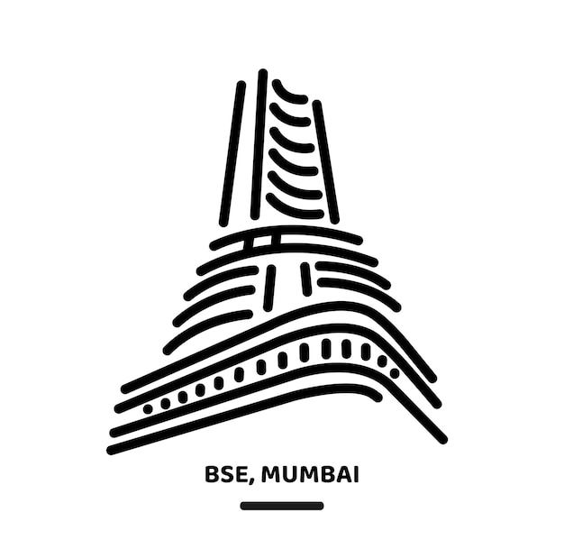 Iconica di illustrazione vettoriale della bse di mumbai