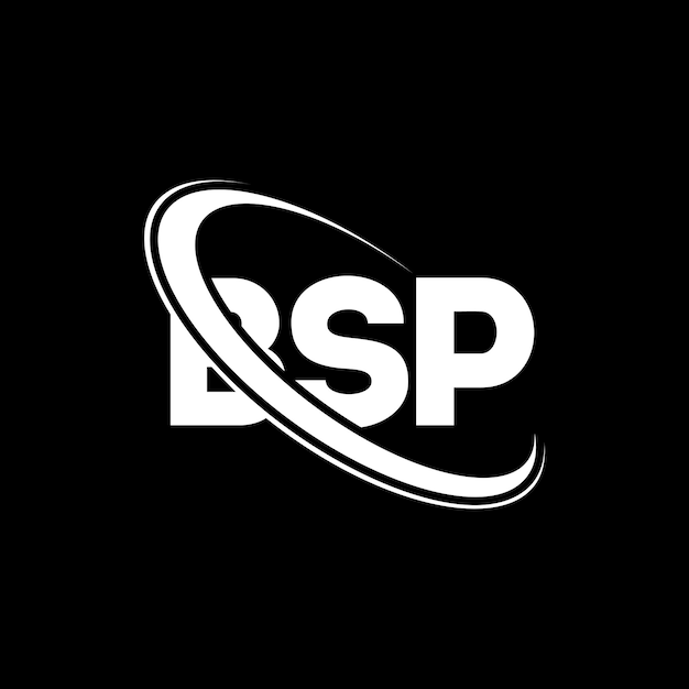 BSP logo BSP letter BSP letter logo ontwerp Initialen BSP logo gekoppeld aan cirkel en hoofdletters monogram logo BSP typografie voor technologie bedrijf en vastgoed merk